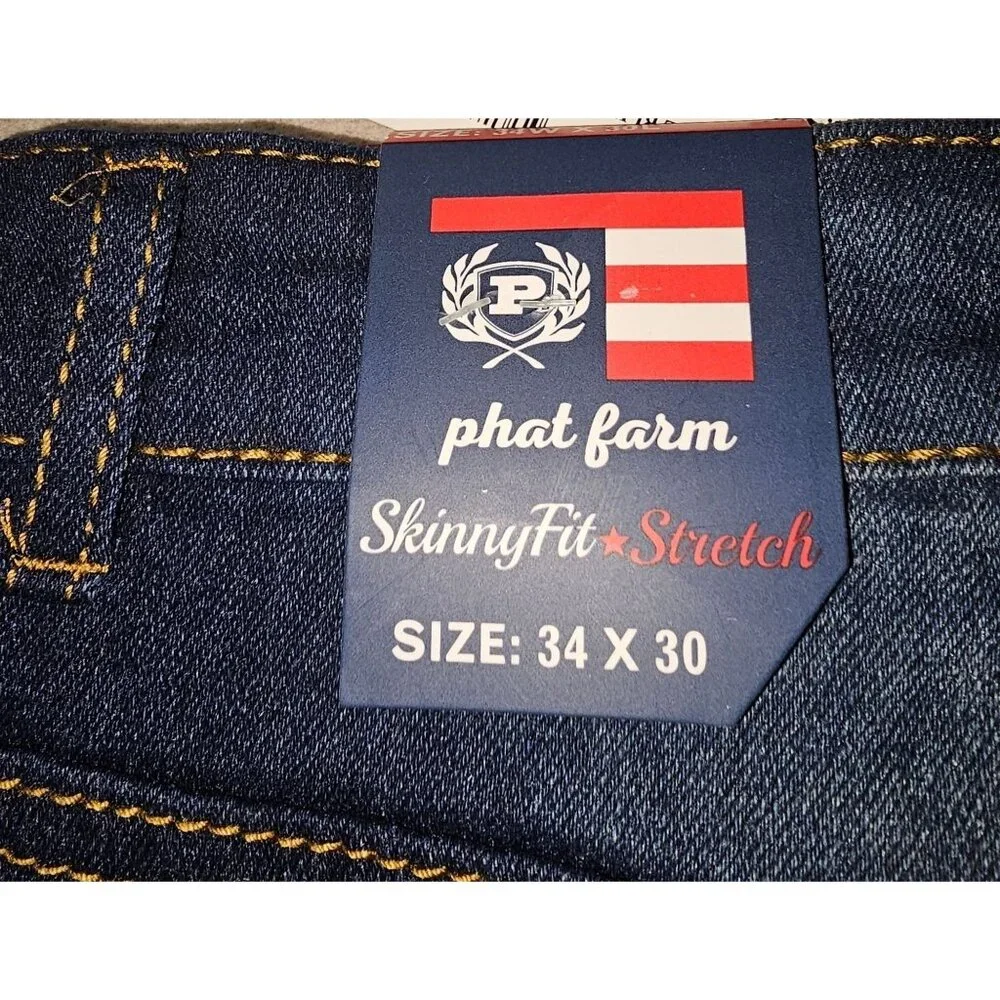 Men's Phat Pharm SkinnyFit Stretch Vintage Blue Size 34x30‎